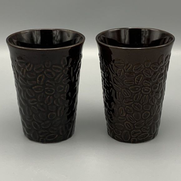 Lot of 2 KAHLUA Pernod Ricard USA Brown Textured Bean Coffee Mugs Cups 12 oz - Picture 5 of 7